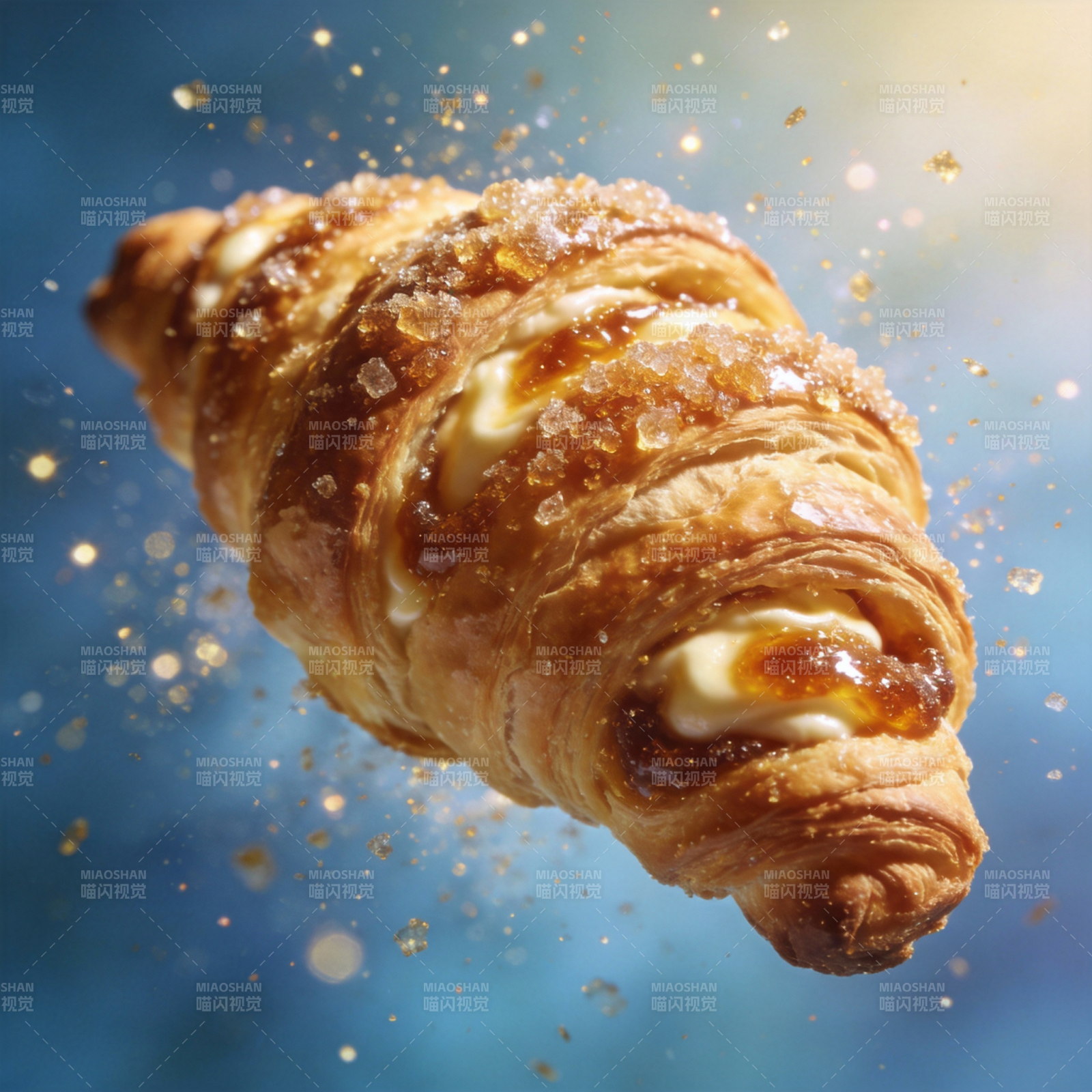 金光闪耀的可颂图片