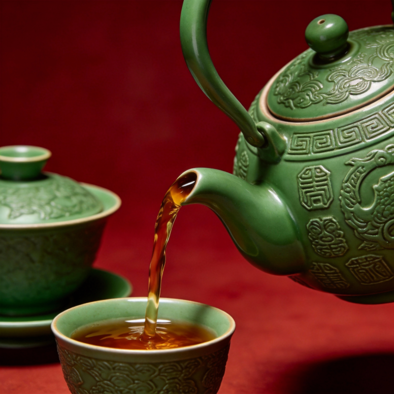 茶香四溢 绿瓷倾注图片