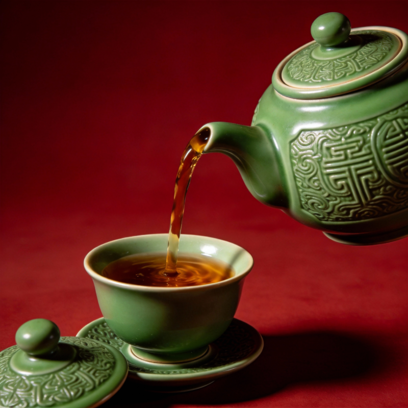 茶香四溢 绿瓷倾注图片
