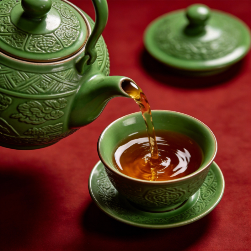 绿壶斟茶 香溢满杯图片