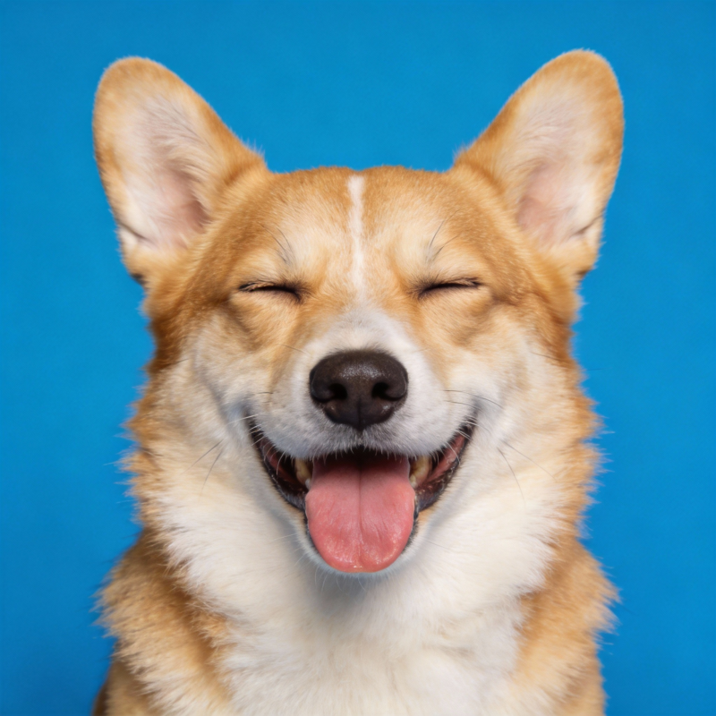 笑眯眯的柯基犬图片