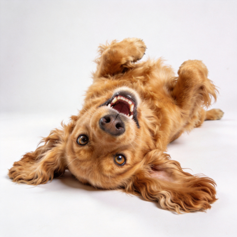 狗狗仰卧大笑图片