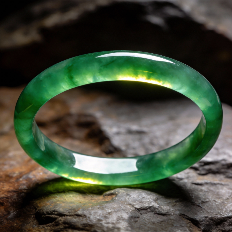 翠绿玉镯 晶莹剔透图片