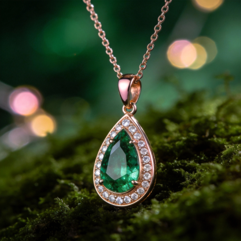 绿宝石吊坠项链图片