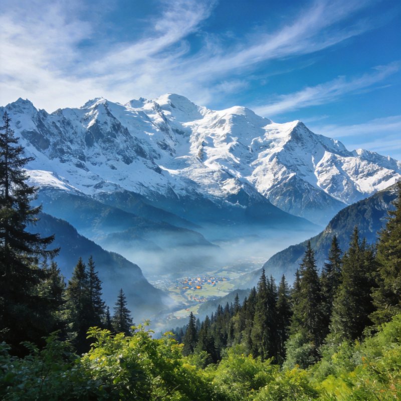 雪山峡谷风光图片