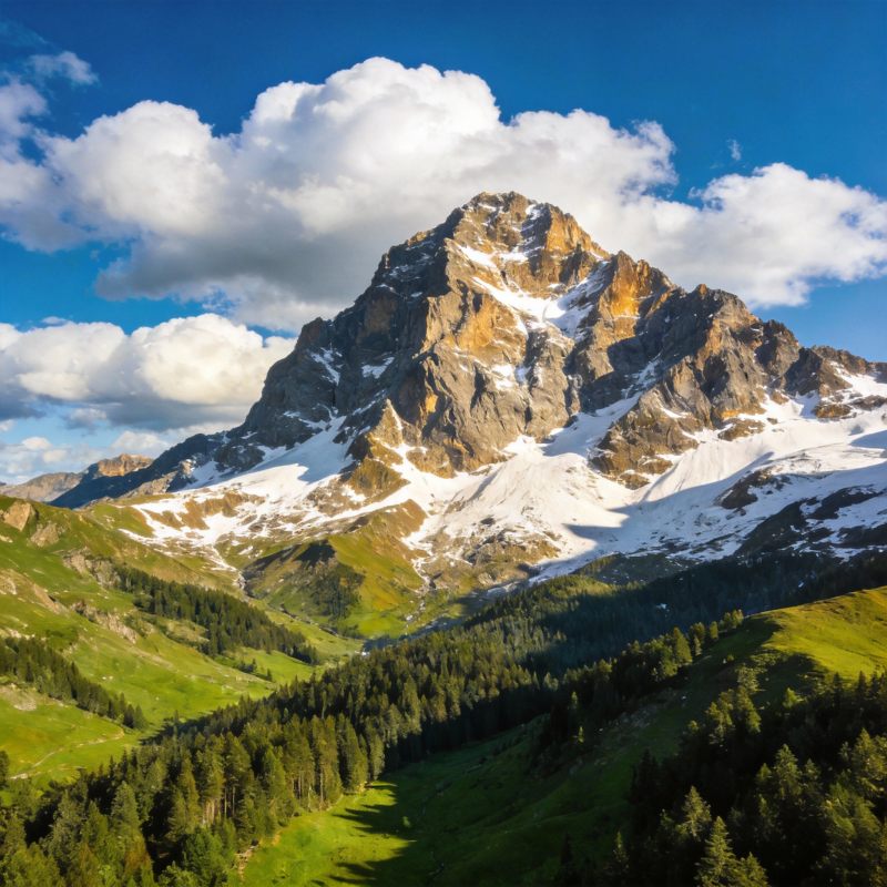 雪山巍峨 绿谷如画图片