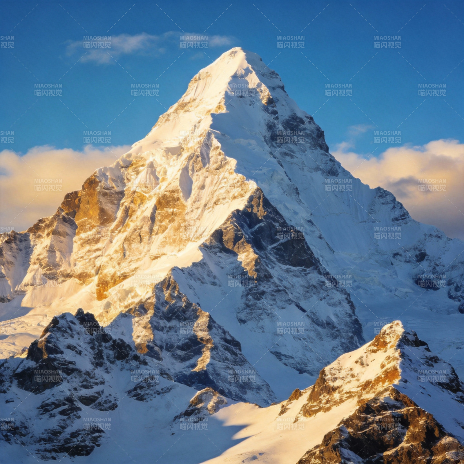 雪山之巅 晨光初照图片