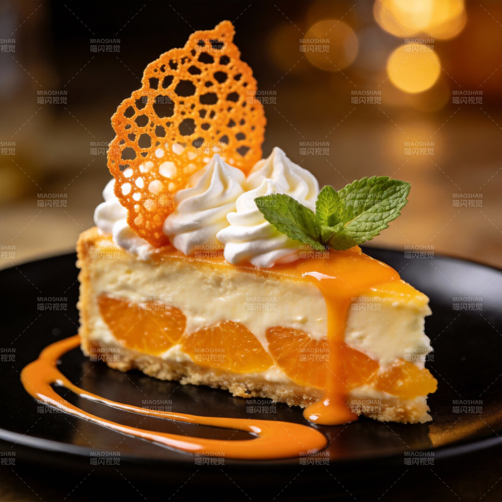 橙香芝士蛋糕图片