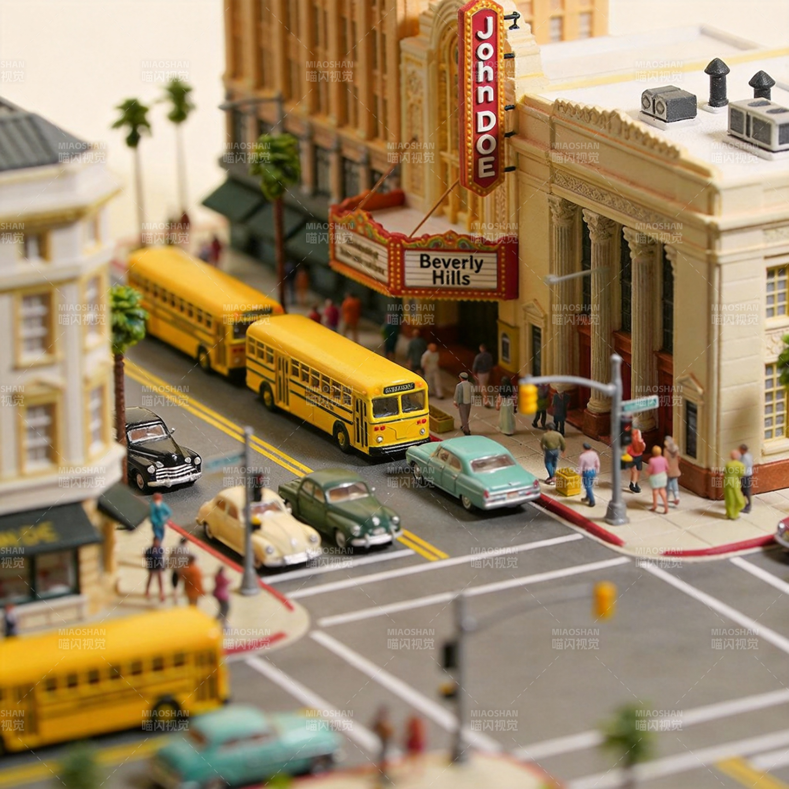 复古城市街景模型图片