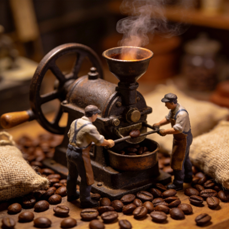 咖啡豆烘焙时光图片