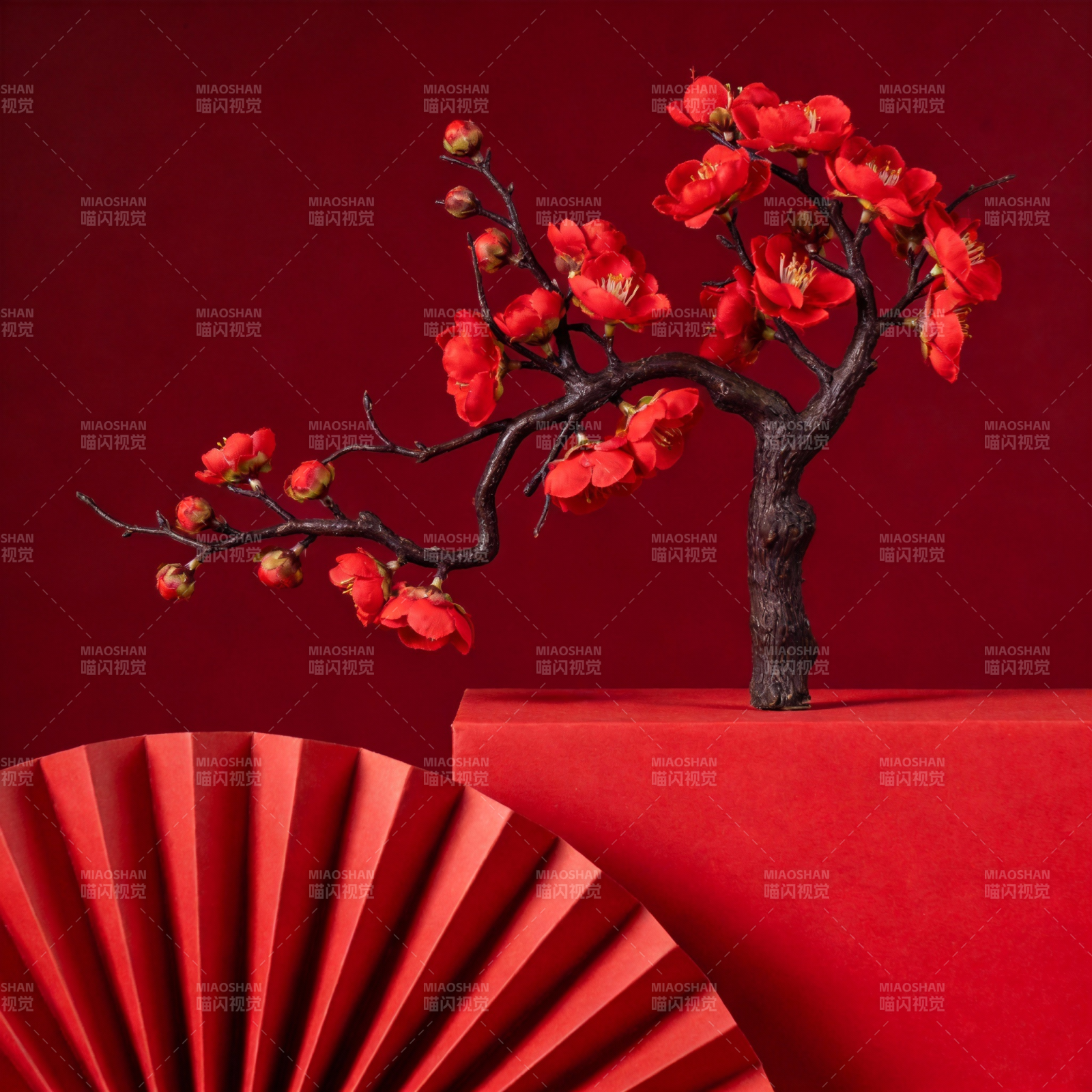 红梅绽放迎新春图片