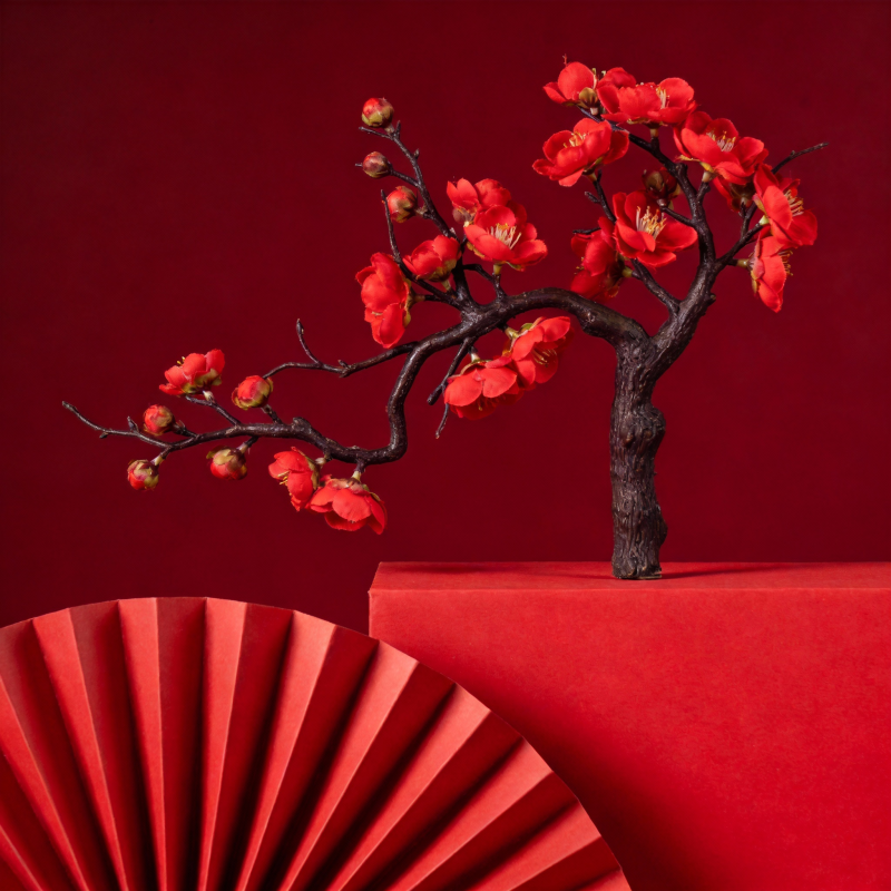 红梅绽放迎新春图片