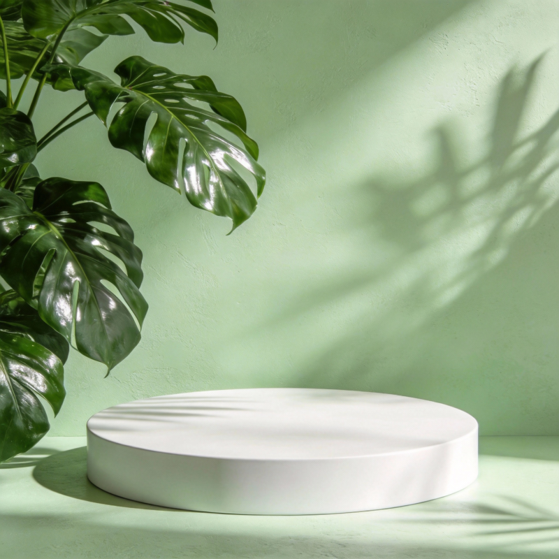 绿意盎然的展示台图片