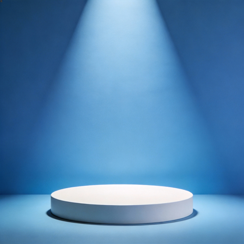 蓝光下的白色展台图片