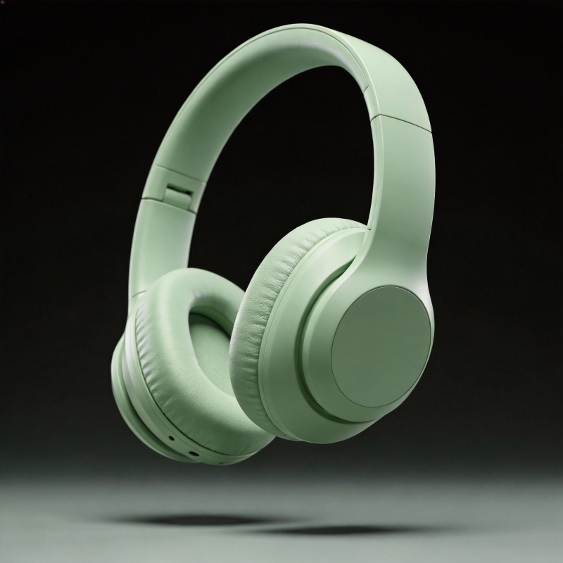 绿色无线耳机图片