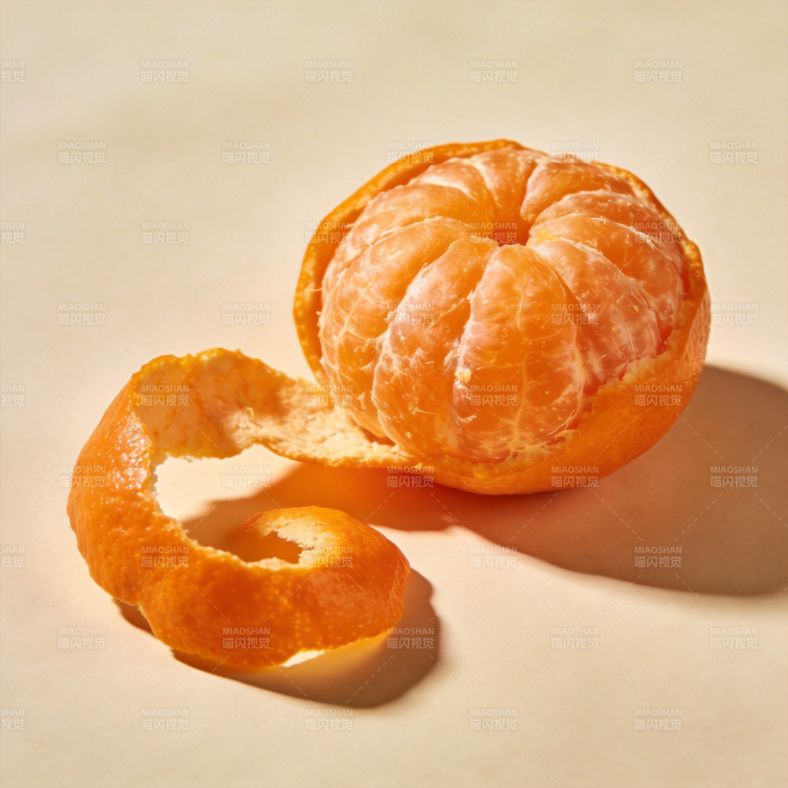 剥皮的柑橘图片