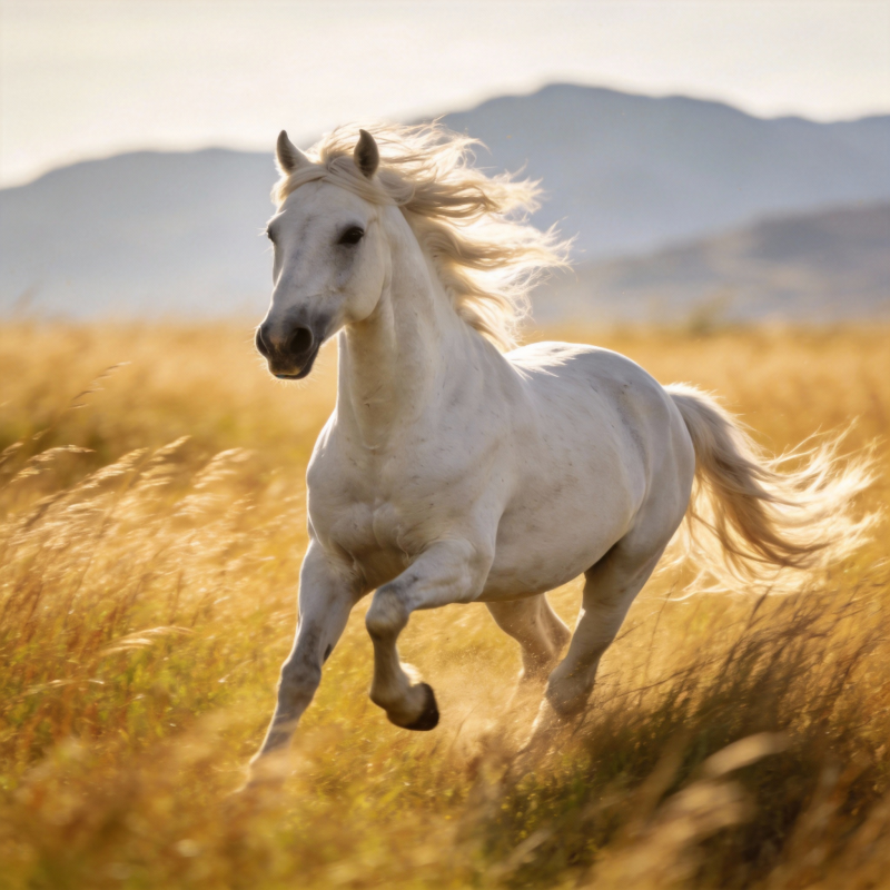 白马奔腾草原图片