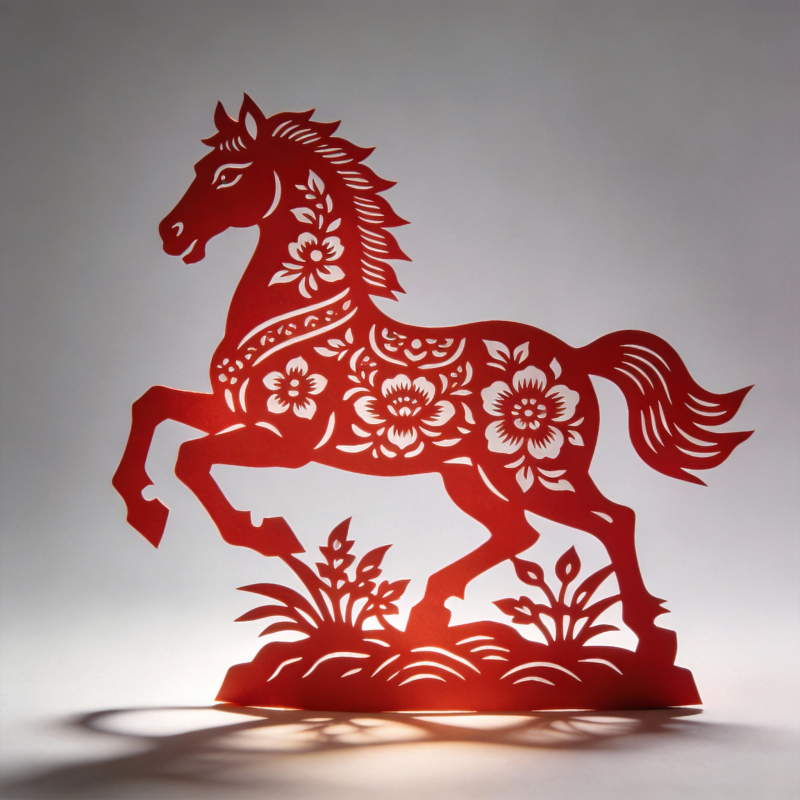 剪纸骏马图图片