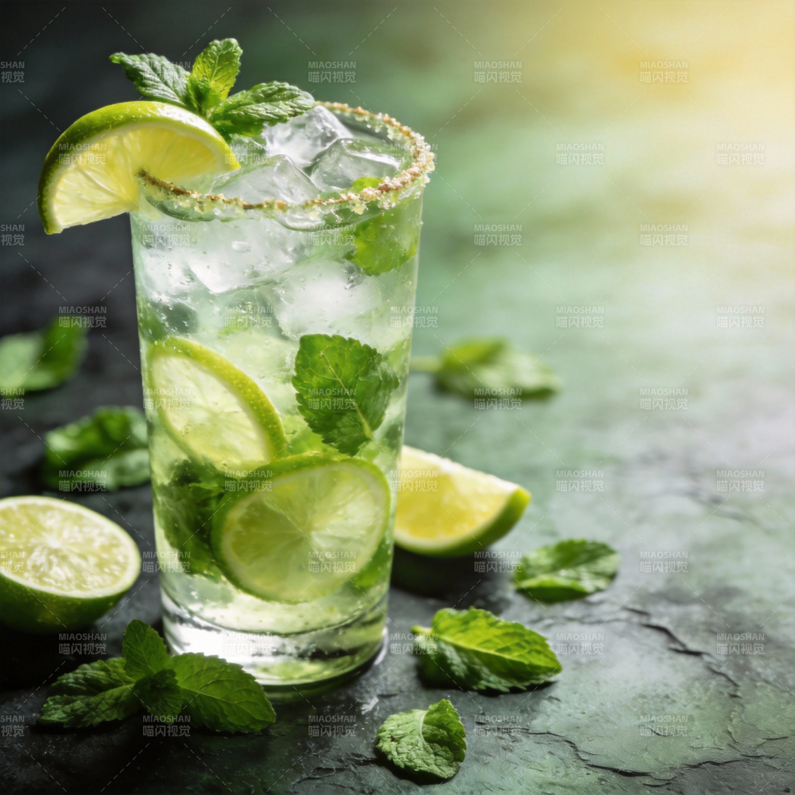 清凉薄荷柠檬饮图片