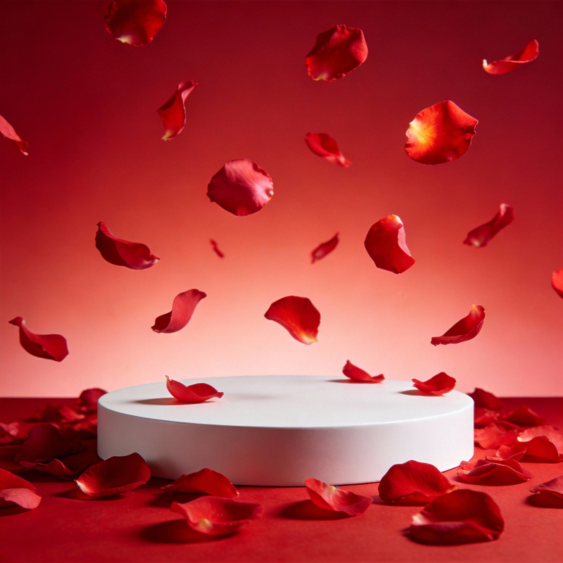 玫瑰花瓣飘落场景图片