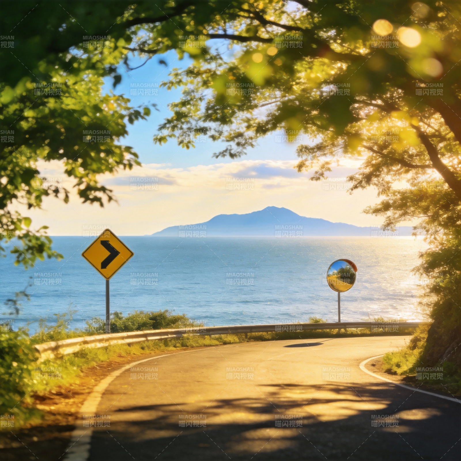 海边弯道美景图片