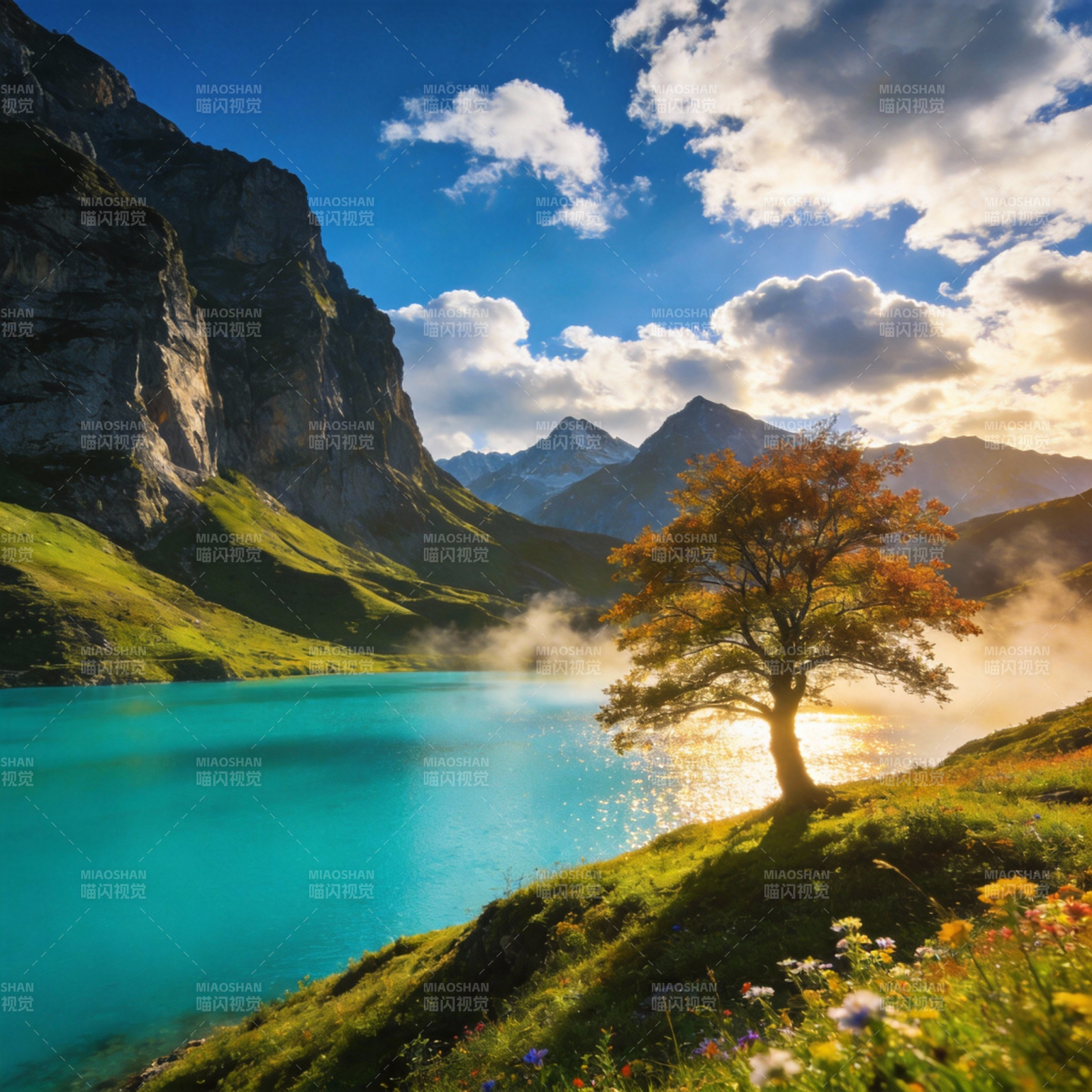 湖光山色秋意浓图片