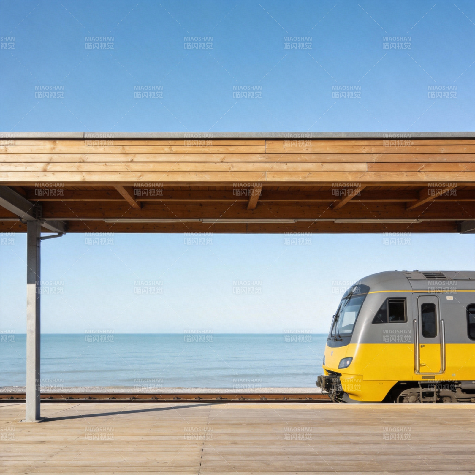 海边列车站台图片