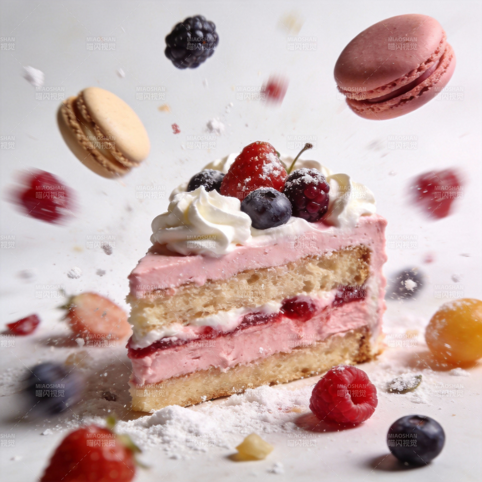 甜蜜蛋糕飞舞图片