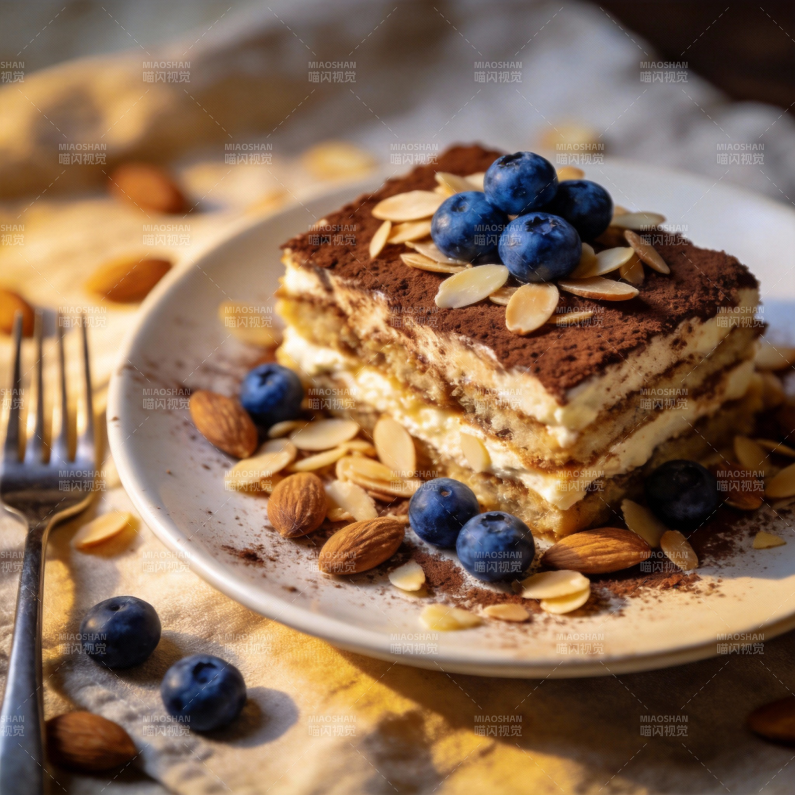 蓝莓杏仁提拉米苏图片