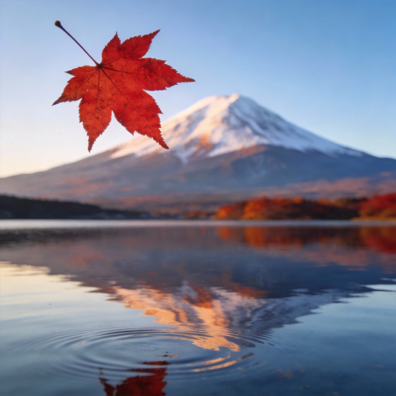 红叶映富士图片