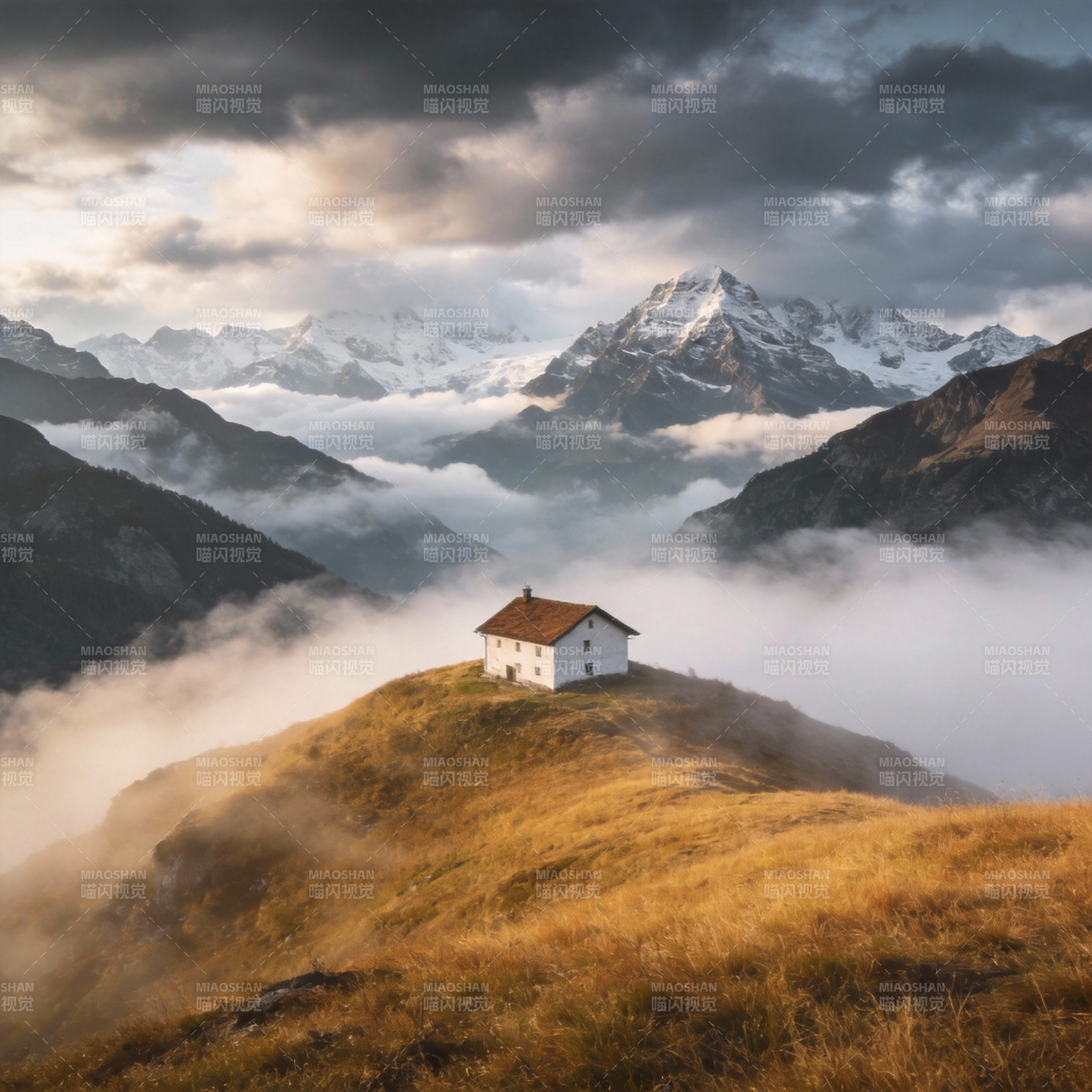 云海孤屋图片