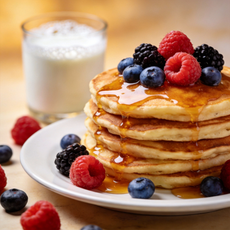 浆果煎饼配蜂蜜图片