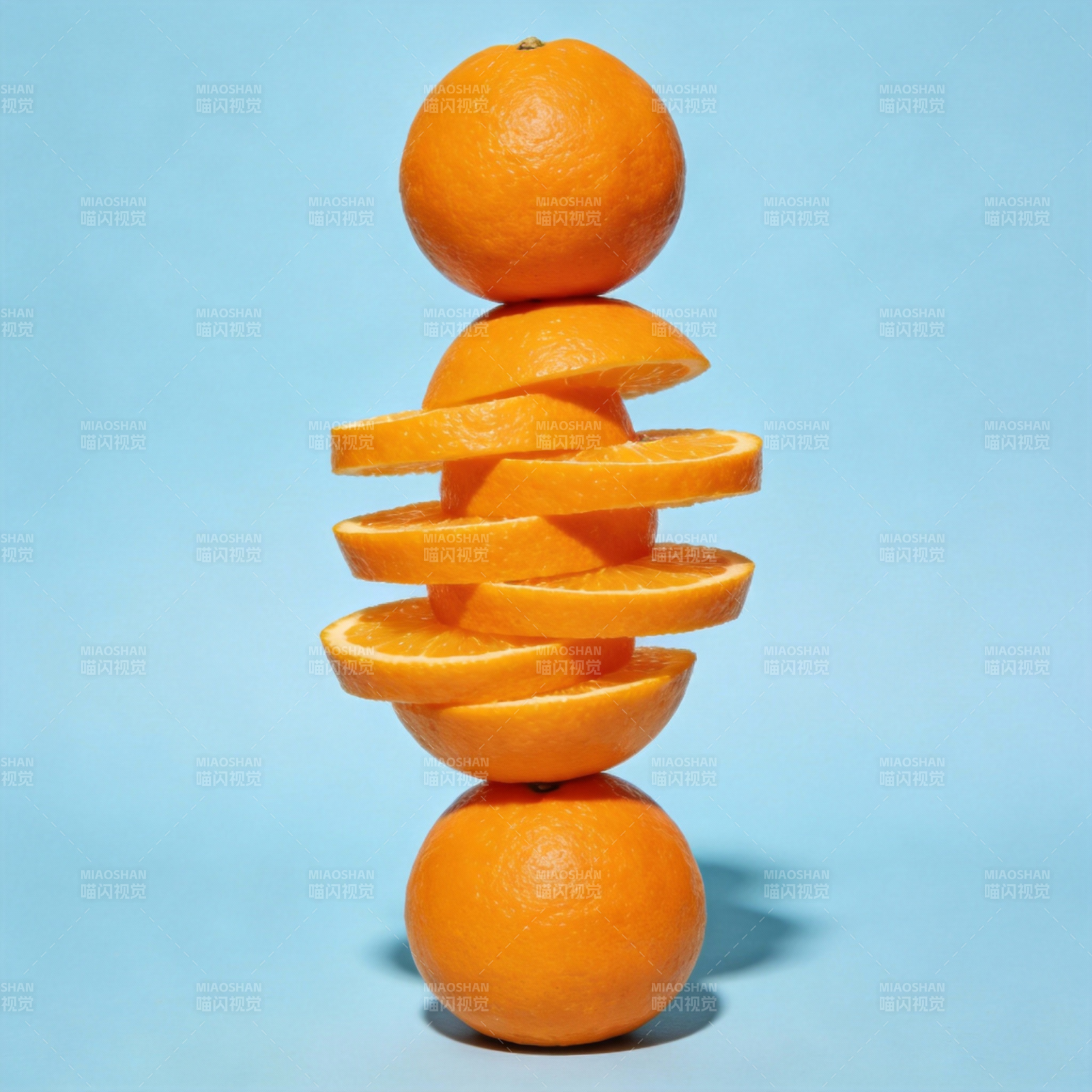橙子叠塔艺术图片