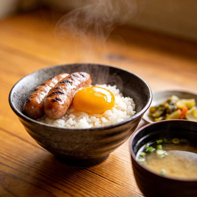 热腾腾的饭团料理图片