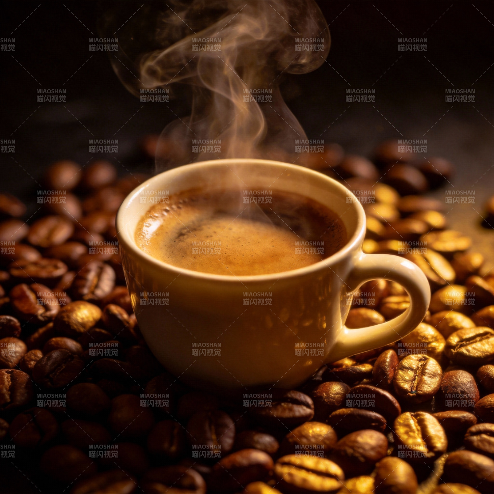 热咖啡与豆香图片