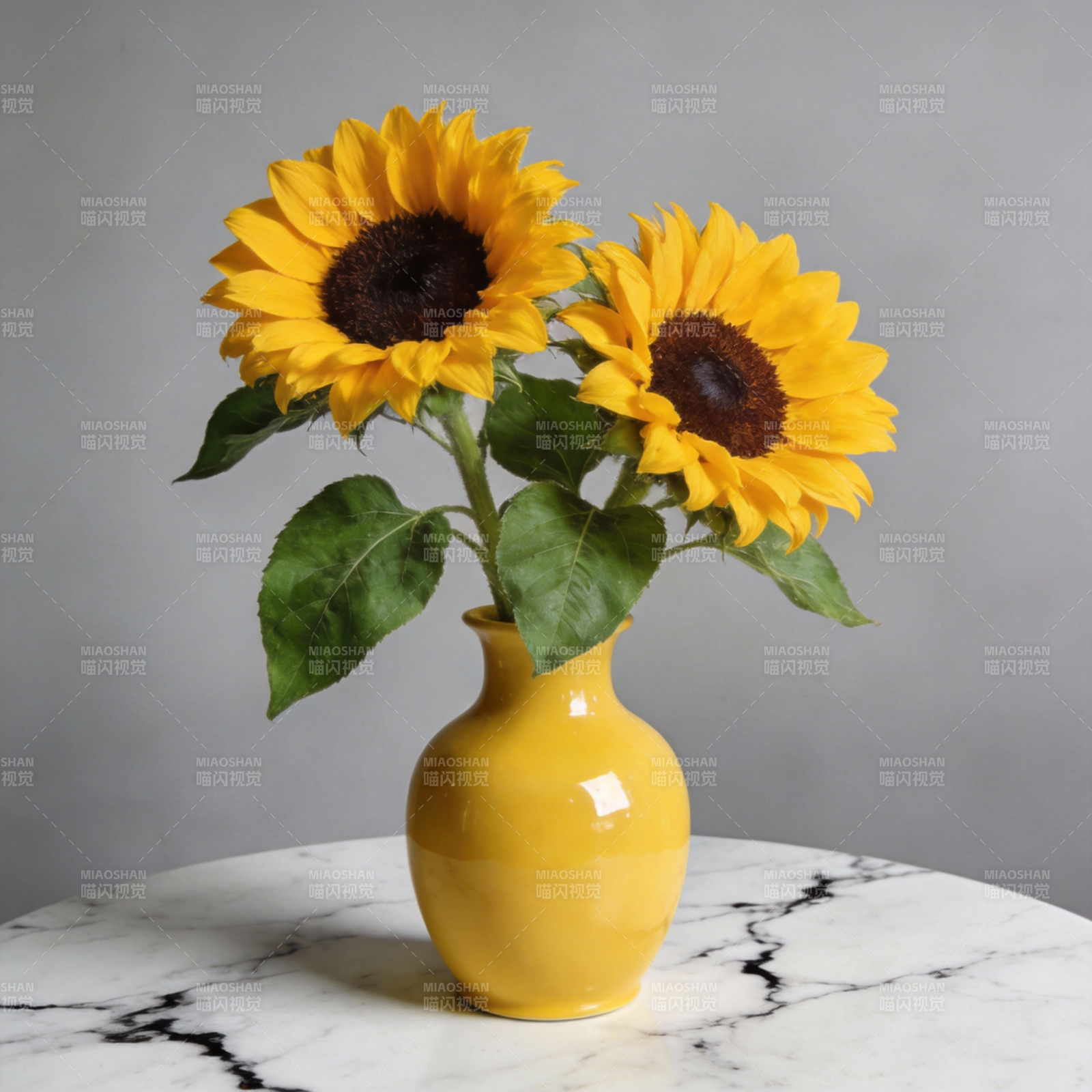 向日葵与黄瓶图片