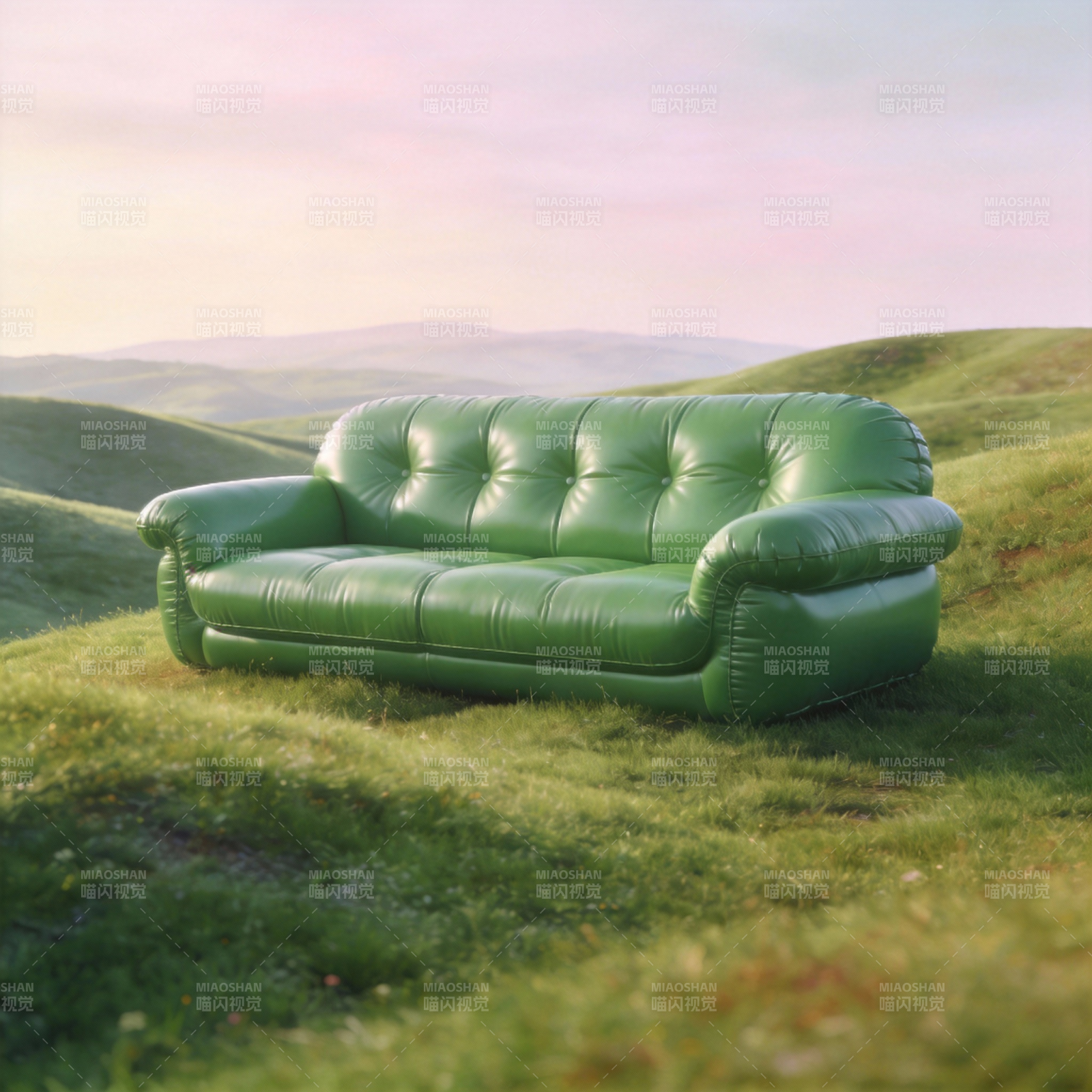 绿沙发草原静景图片
