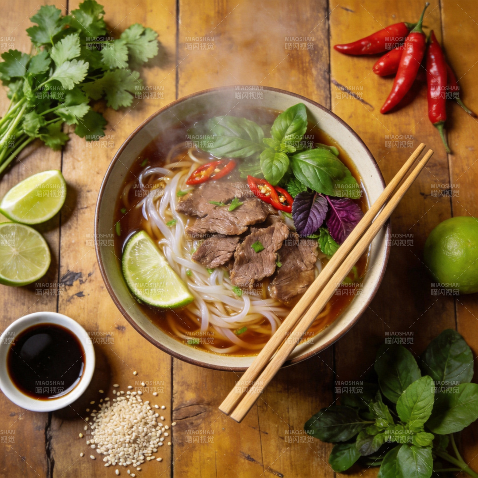 热气腾腾牛肉面图片