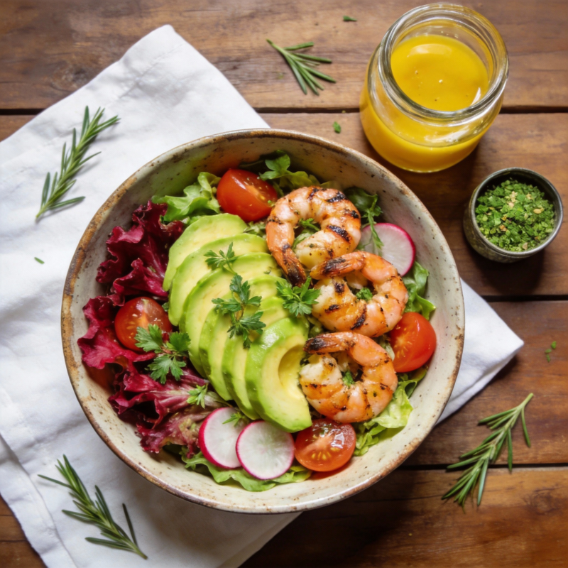 虾仁牛油果沙拉图片