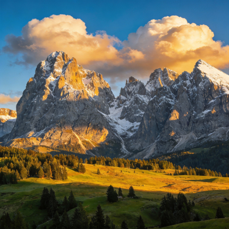 雪山晨曦美景图片