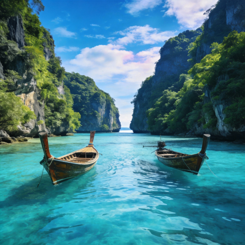 碧水双舟入画来图片