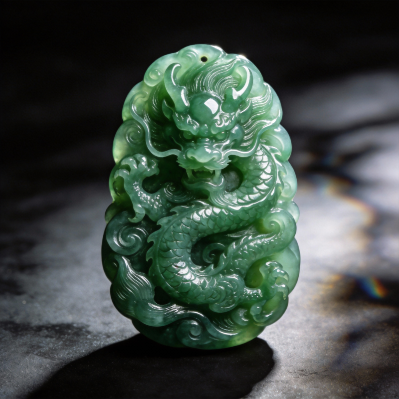 翠玉龙雕图片