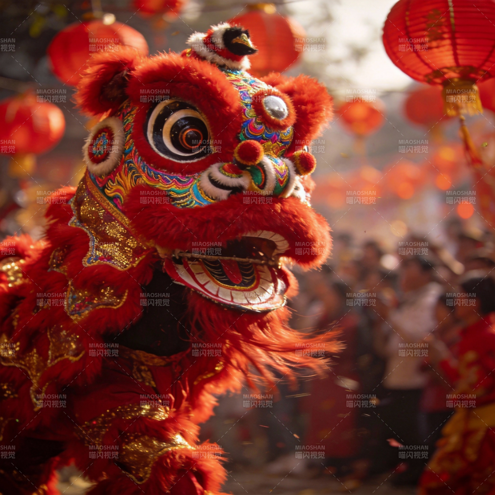 舞狮迎春喜庆年图片