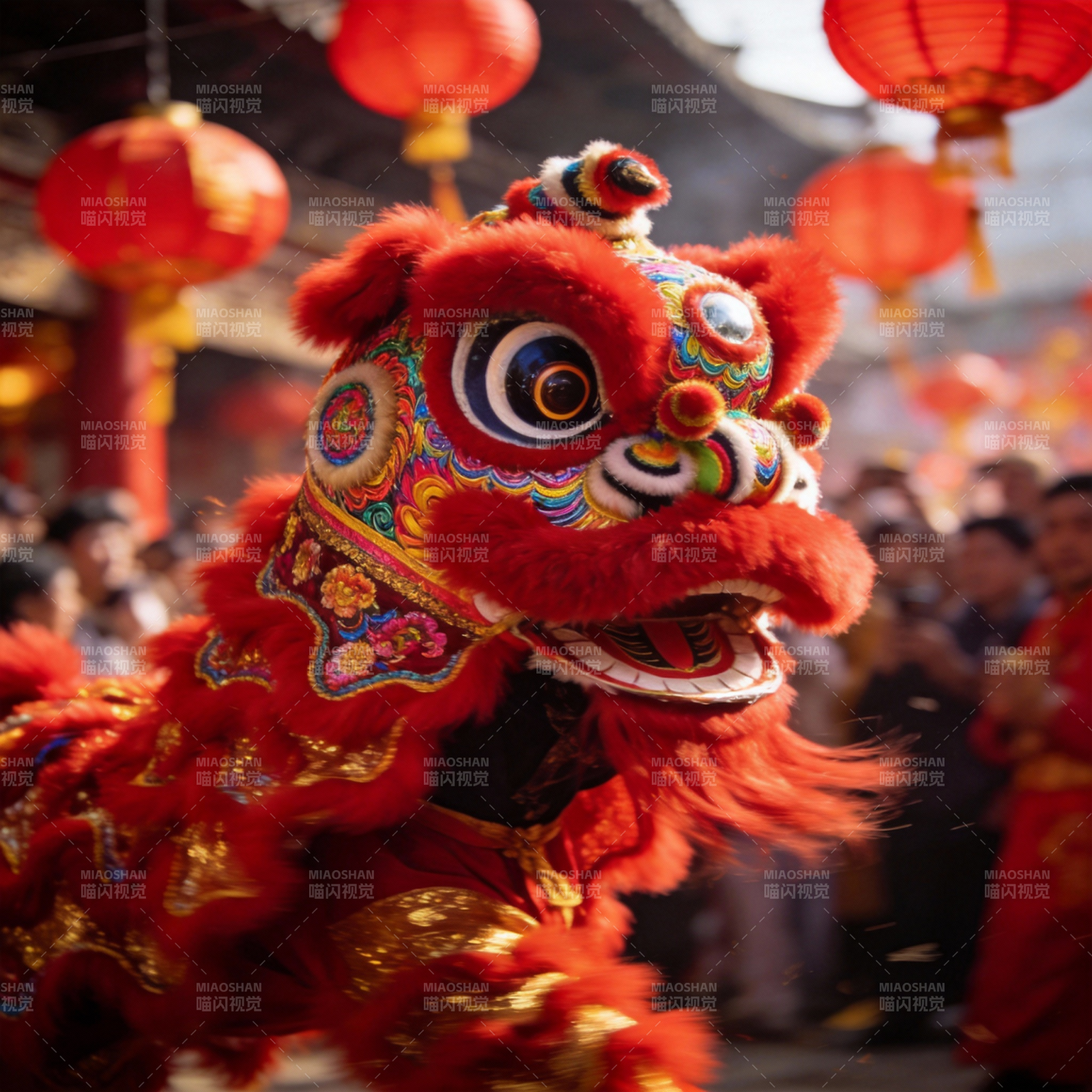 舞狮迎春庆佳节图片