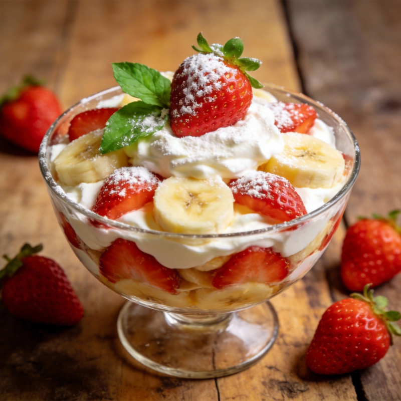 草莓香蕉奶油杯图片