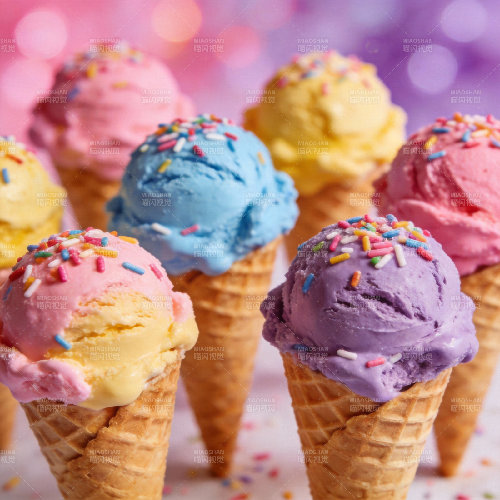 彩虹冰淇淋盛宴图片