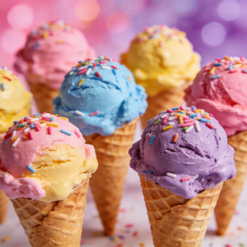 彩虹冰淇淋盛宴图片