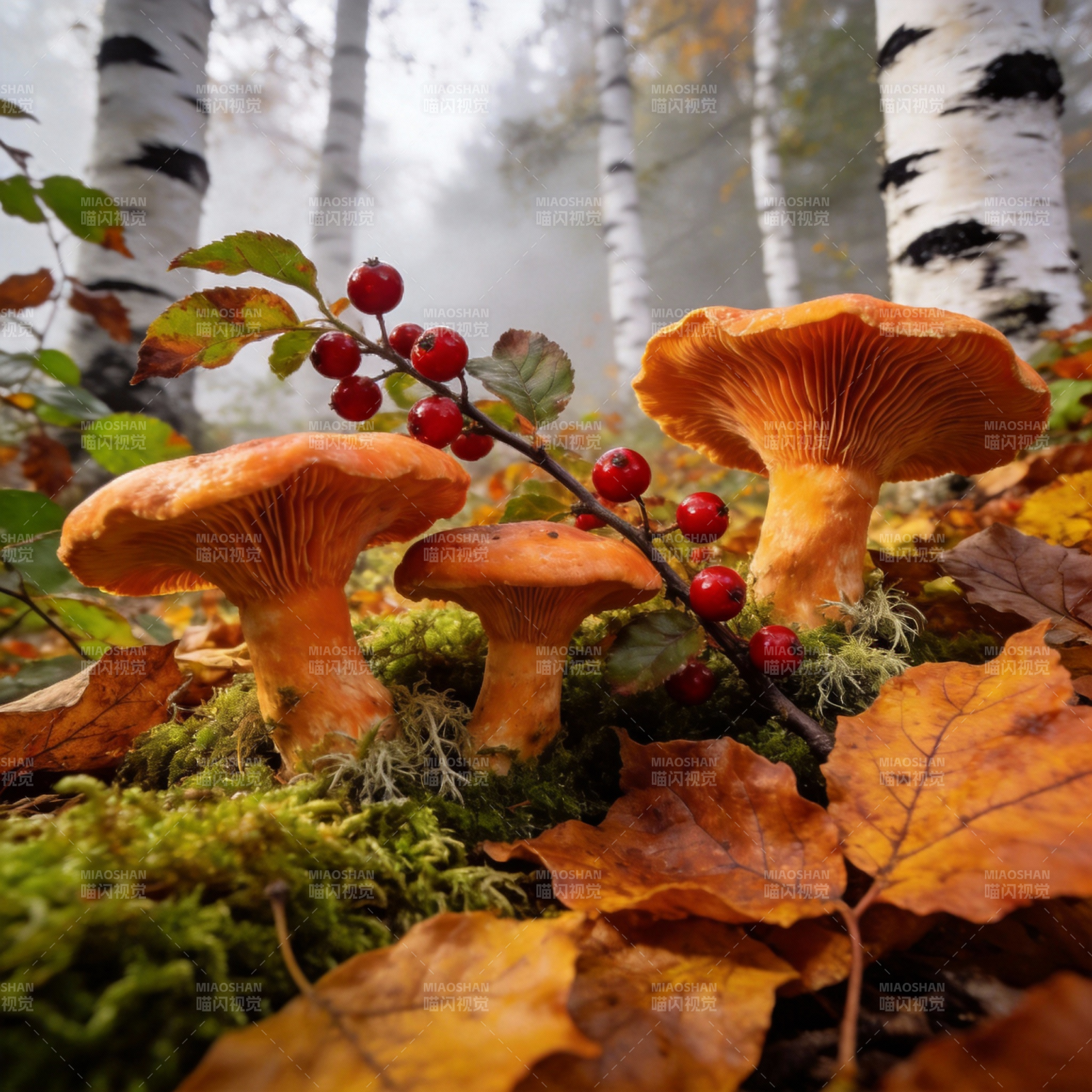 秋林菌影图片