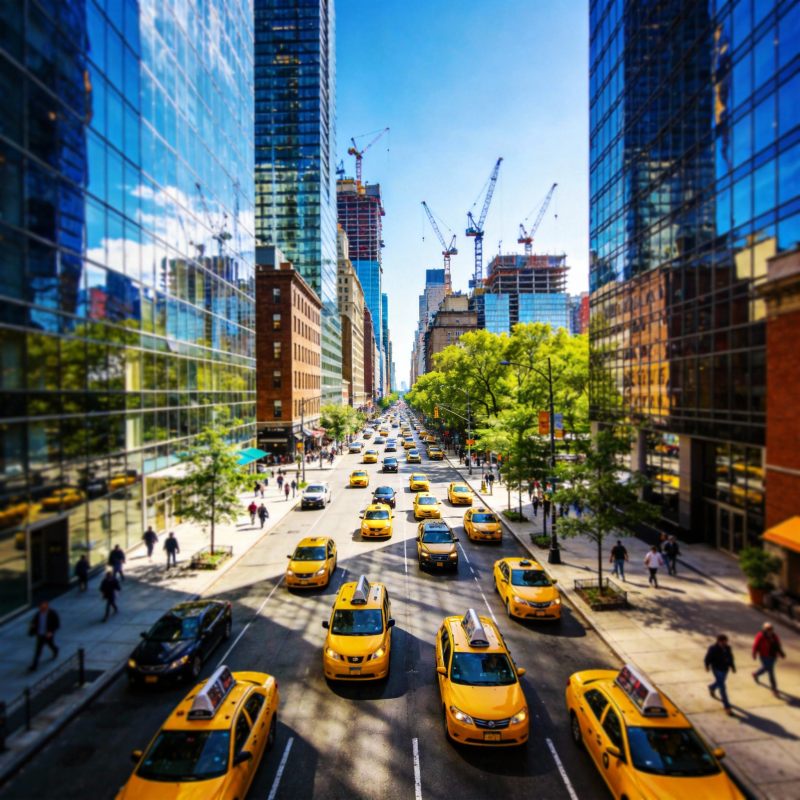 纽约街头黄的士图片