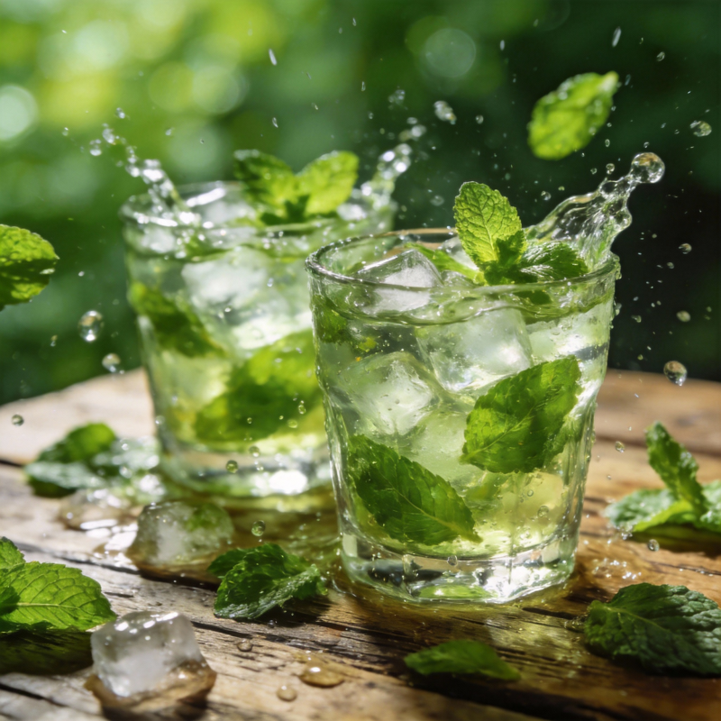 清凉薄荷冰饮图片